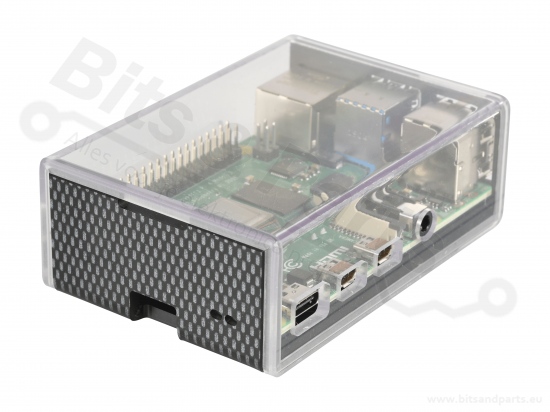Behuizing / Case Raspberry Pi 4 carbon/transparant